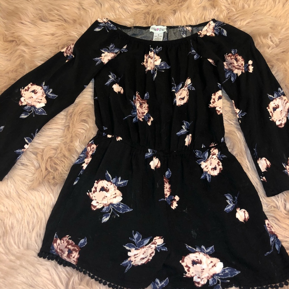black floral romper